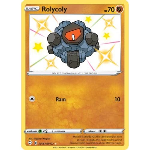 Rolycoly (SV067/122) Rare Shiny Holofoil - Single