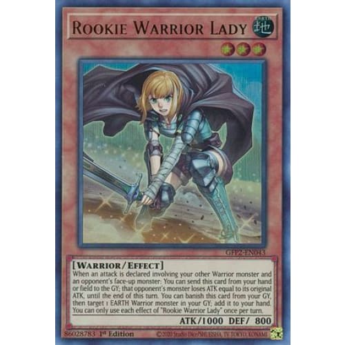 Rookie Warrior Lady (GFP2-EN043) Ultra Rare 1st Edition