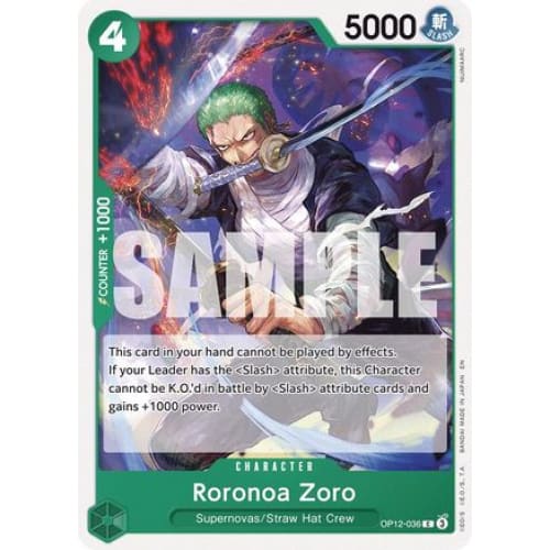 Roronoa Zoro (036) OP12-036 C Legacy of the Master - Single