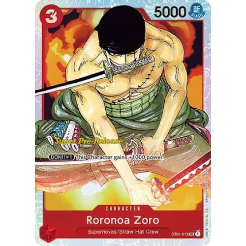 Roronoa Zoro ST01-013 SR Super Pre-Release Starter Deck 1: