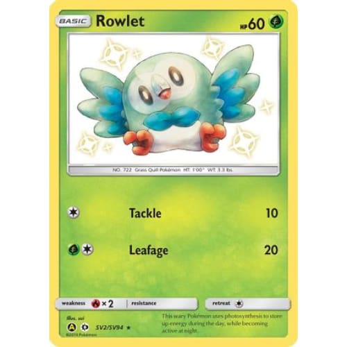 Rowlet (SV2/094) Rare Shiny Holofoil - Single