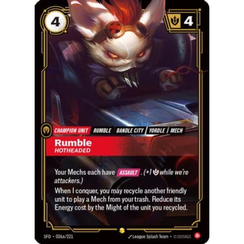 Rumble - Hotheaded (Alternate Art) (026a/221)