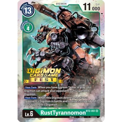 RustTyrannomon (Digimon Card Game Fest 2022) (BT2-051 SR)