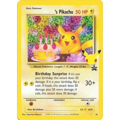 _____’s Pikachu (024/025) Rare Holofoil - Single