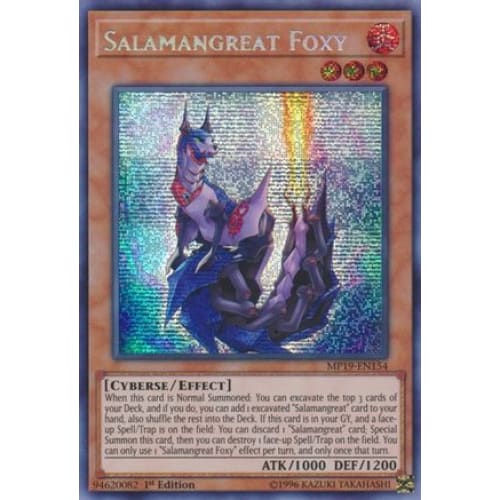 Salamangreat Foxy (MP19-EN154) Prismatic Secret Rare 1st