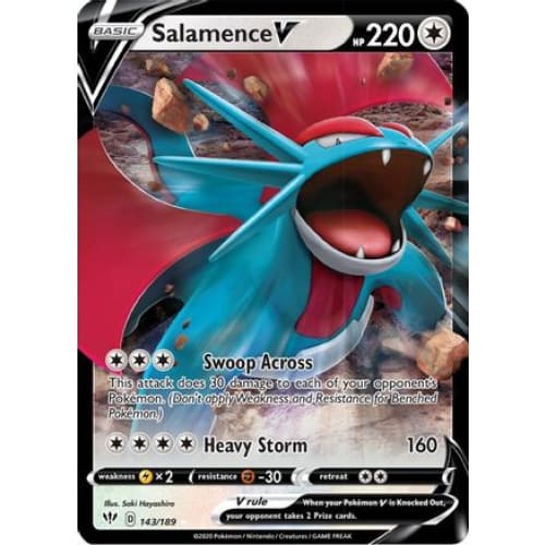 Salamence V (143/189) Holo Rare Holofoil - Single