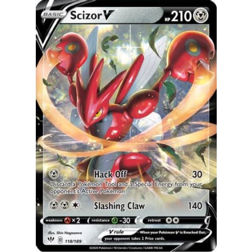 Scizor V (118/189) Holo Rare Holofoil - Single