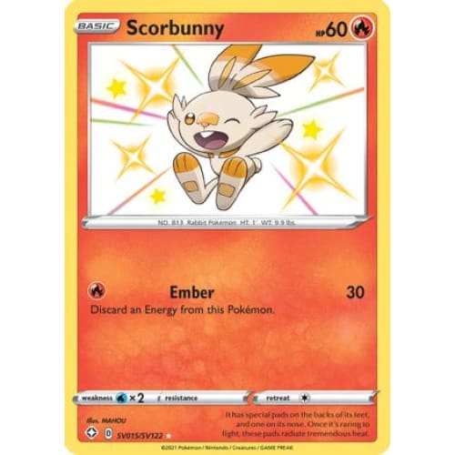 Scorbunny (SV015/122) Rare Shiny Holofoil - Single