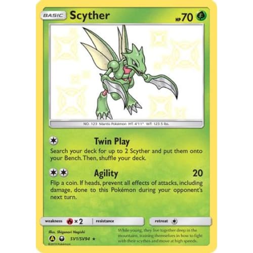 Scyther (SV1/094) Rare Shiny Holofoil - Single