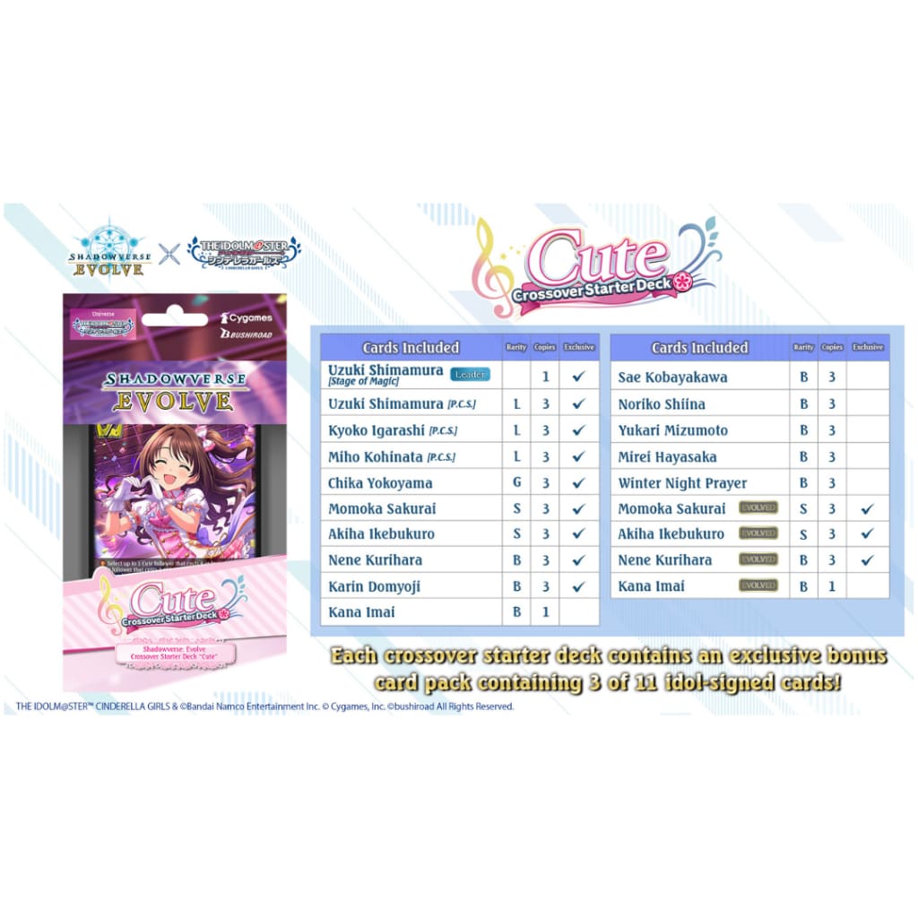 Shadowverse Evolve - Idolmaster Cinderella Girls Starter