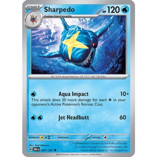 Sharpedo (047/197) Uncommon Reverse Holofoil - Single