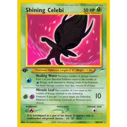 Shining Celebi (106/105) Holo Rare 1st Edition Holofoil