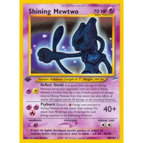 Shining Mewtwo (109/105) Holo Rare Unlimited Holofoil