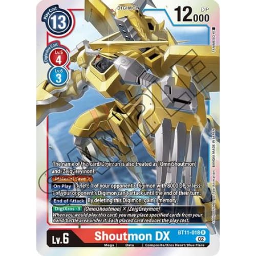 Shoutmon DX - BT11-018 - Rare Foil - Single