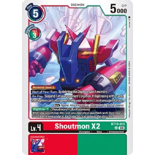 Shoutmon X2 - BT15-012 - Uncommon - Single