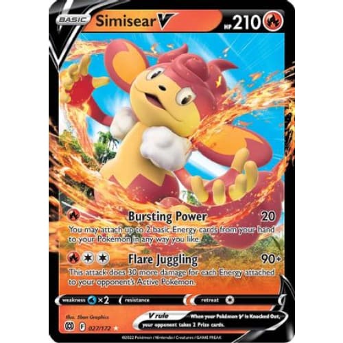 Simisear V (027/172) Holo Rare Holofoil - Single