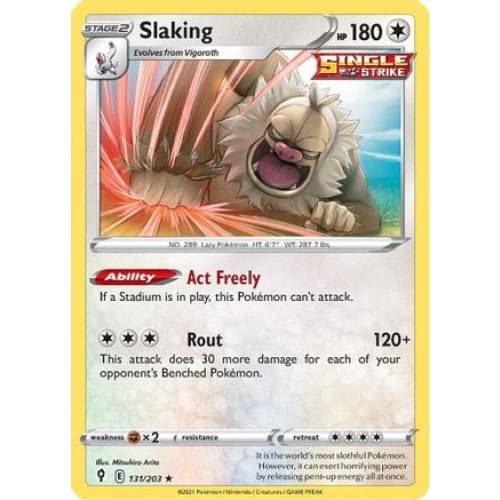 Slaking (131/203) Holo Rare Reverse Holofoil - Single
