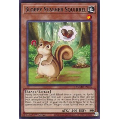 Sloppy Stasher Squirrel - MZMU-EN036 Rare 1st Edition