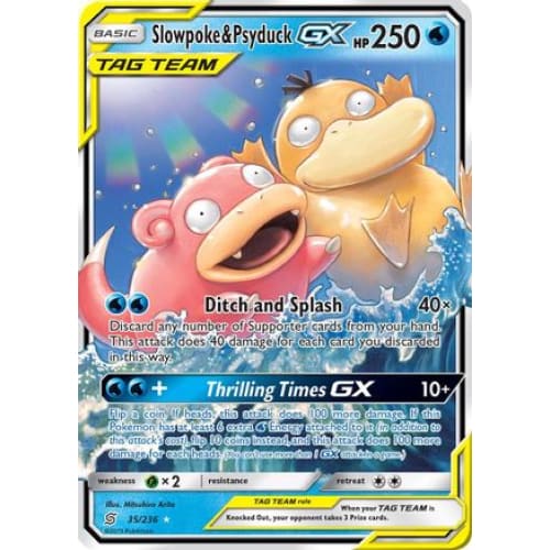 Slowpoke & Psyduck-GX (035/236) Holo Rare Holofoil - Single