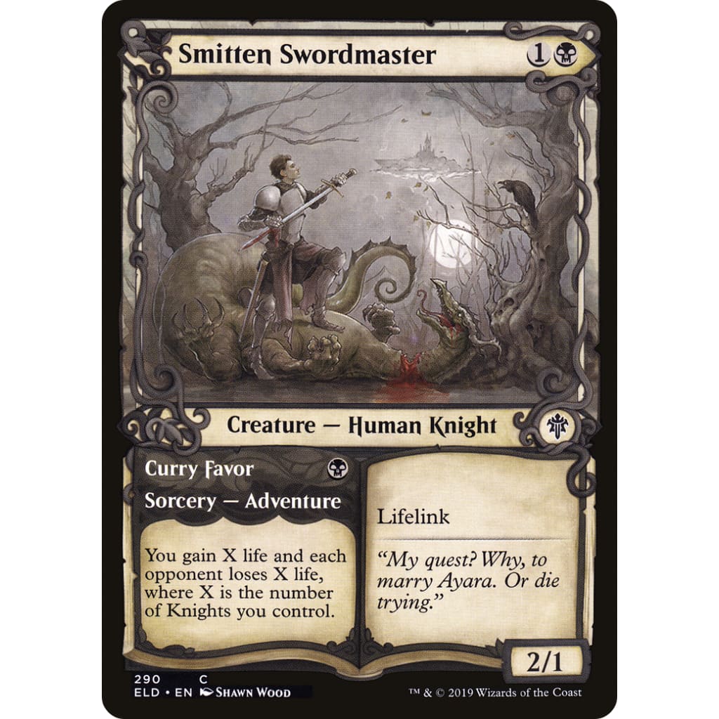 Smitten Swordmaster // Curry Favor (ELD-290): (Showcase)