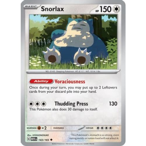 Snorlax (143) Uncommon Reverse Holofoil - Single