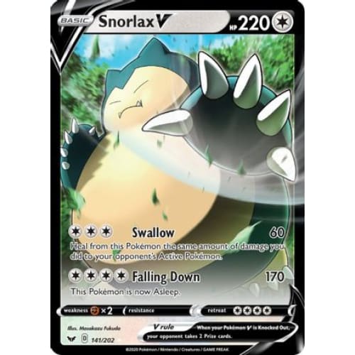 Snorlax V (141/202) Holo Rare Holofoil - Single