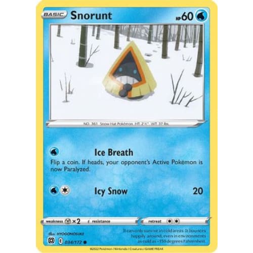 Snorunt (034/172) Common Reverse Holofoil - Single