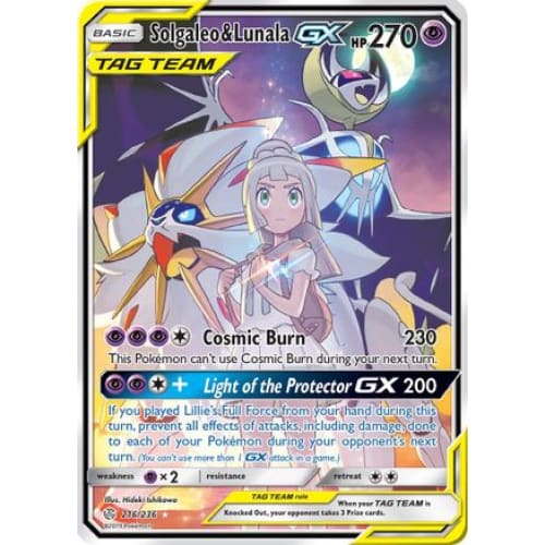 Solgaleo & Lunala-GX (216/236) Ultra Rare Holofoil - Single