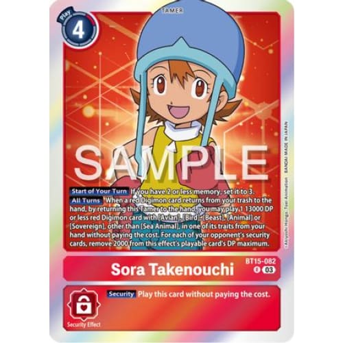 Sora Takenouchi - BT15-082 - Rare Foil - Single