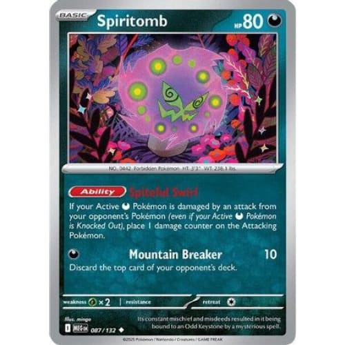 Spiritomb - 087/132 (87) Uncommon Reverse Holofoil - Single