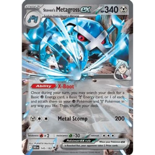 Steven’s Metagross ex (145) Double Rare Holofoil - Single