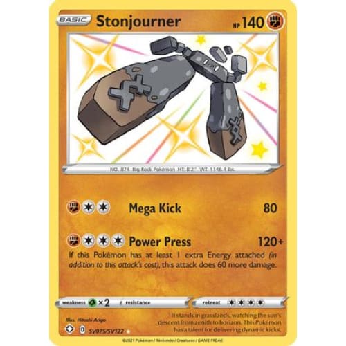 Stonjourner (SV075/122) Rare Shiny Holofoil - Single