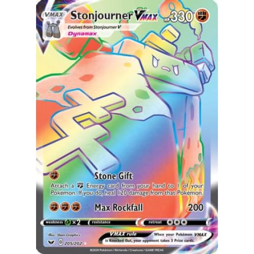Stonjourner VMAX (205/202) Holo Rare Holofoil - Single
