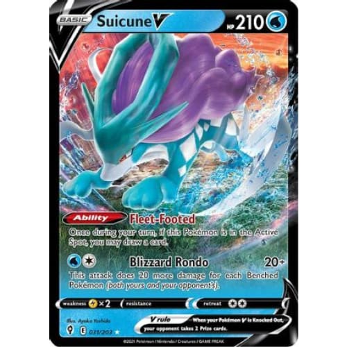 Suicune V (031/203) Holo Rare Holofoil - Single
