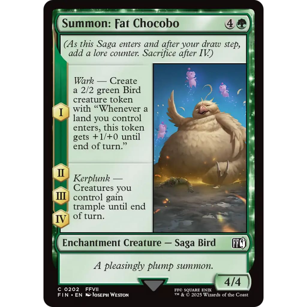 Summon: Fat Chocobo (FIN-202): (enchantment) Foil - Single