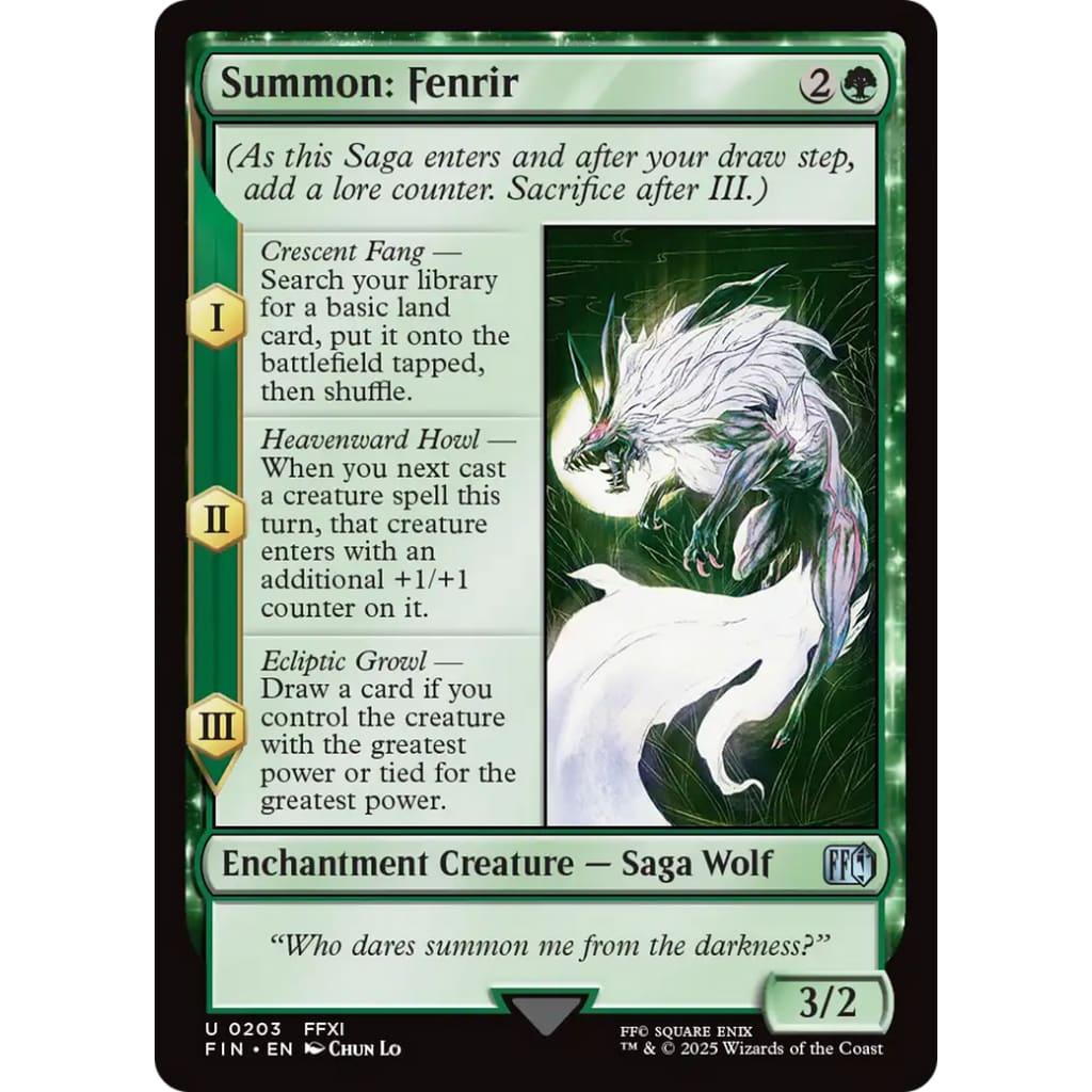 Summon: Fenrir (FIN-203): (enchantment) Foil - Single