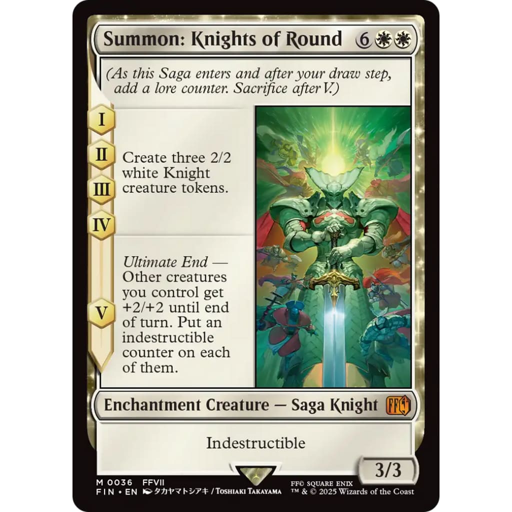 Summon: Knights of Round (FIN-036): (enchantment) Foil