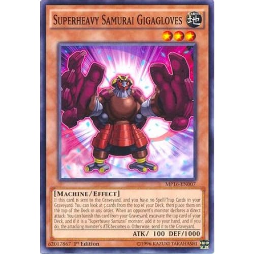 Superheavy Samurai Gigagloves - MP16-EN007 Common 1st