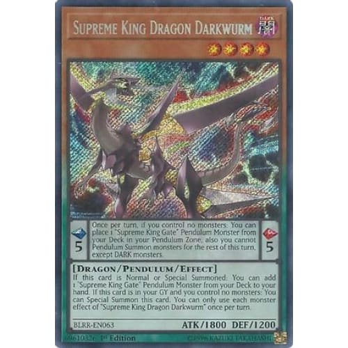 Supreme King Dragon Darkwurm (BLRR-EN063) Secret Rare 1st