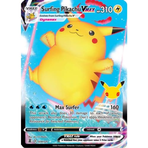 Surfing Pikachu VMAX (009/025) Holo Rare Holofoil - Single