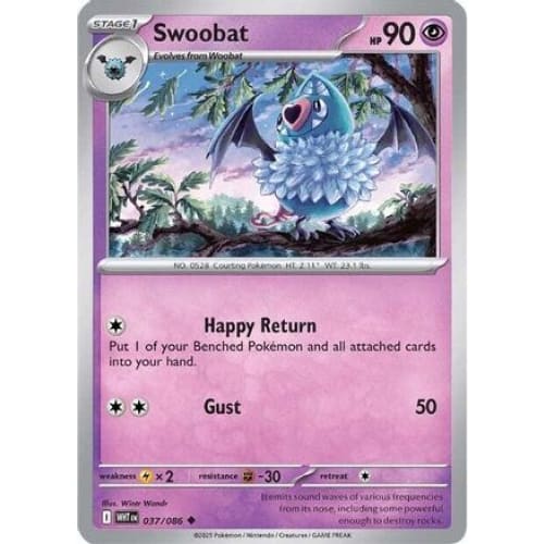 Swoobat (37) Uncommon Reverse Holofoil - Single