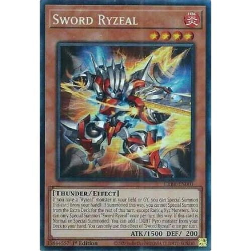 Sword Ryzeal (CR) - CRBR-EN001 Collector’s Rare 1st Edition