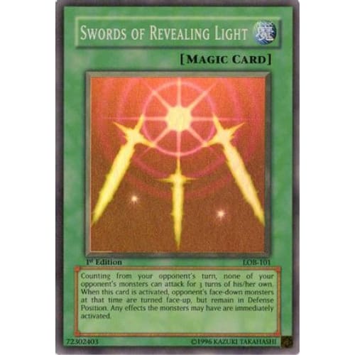Swords of Revealing Light (LOB-101) Super Rare 1st Edition