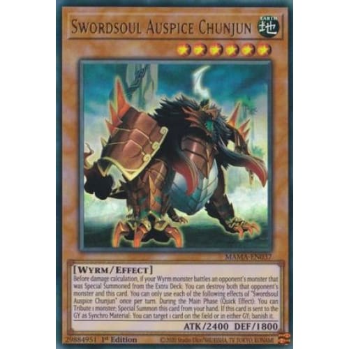 Swordsoul Auspice Chunjun - MAMA-EN037 Ultra Rare 1st