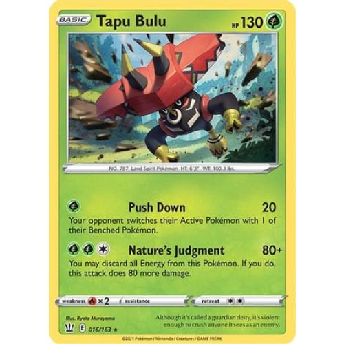 Tapu Bulu (016/163) Holo Rare Reverse Holofoil - Single