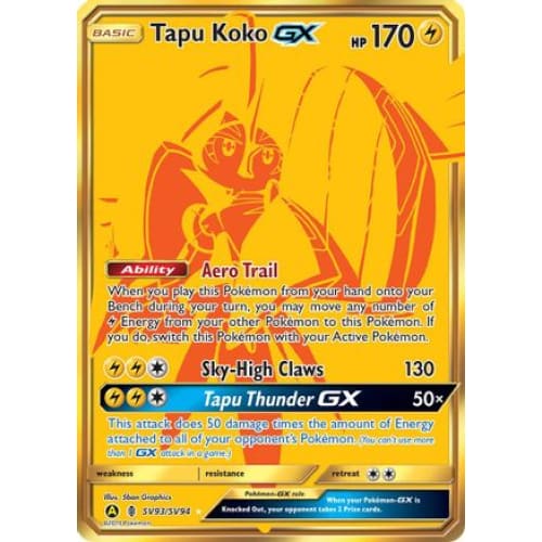 Tapu Koko-GX (SV93/094) Secret Rare Holofoil - Single