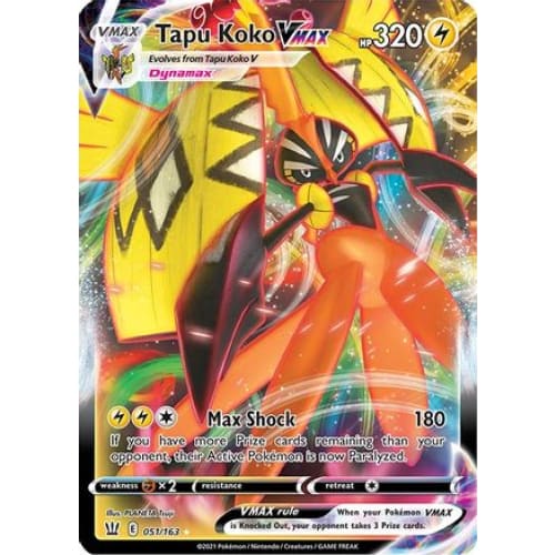 Tapu Koko VMAX (051/163) Holo Rare Holofoil - Single