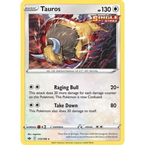Tauros (115/198) Holo Rare Reverse Holofoil - Single