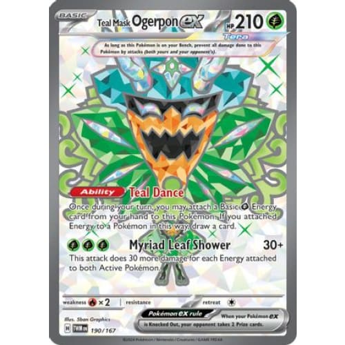 Teal Mask Ogerpon ex (190) Ultra Rare Holofoil - Single