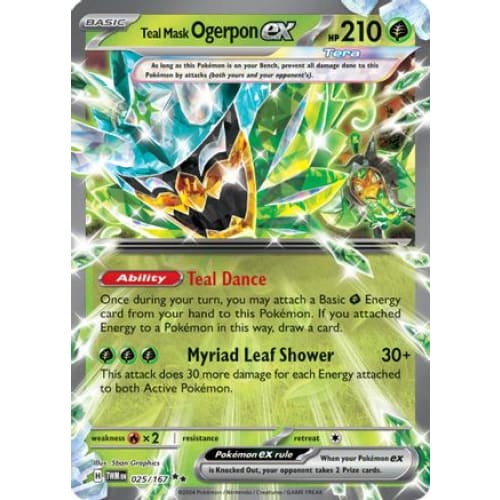 Teal Mask Ogerpon ex (25) Double Rare Holofoil - Single
